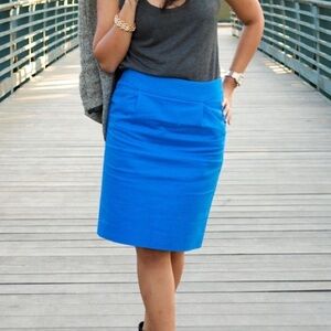 NWT J. Crew Blue Pencil Skirt